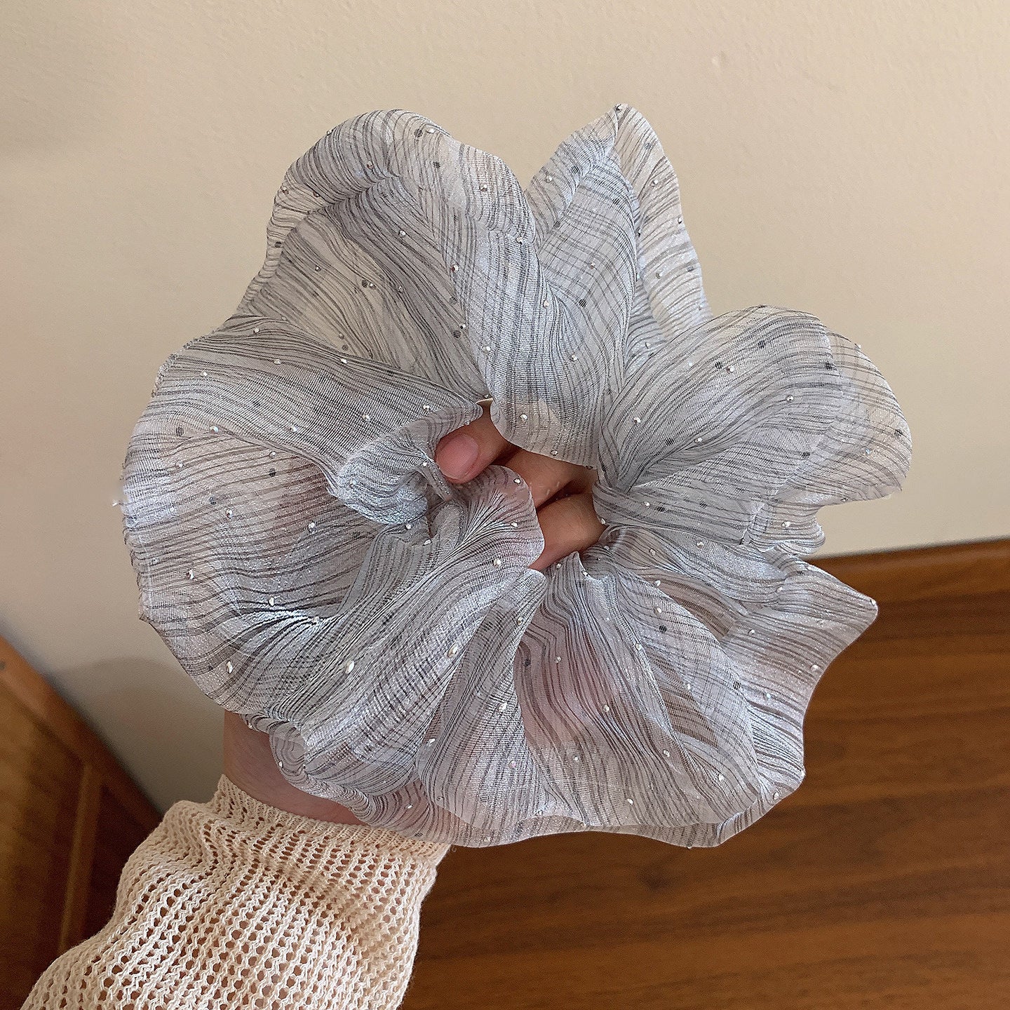 鋯石大腸圈鑲鑽髮圈