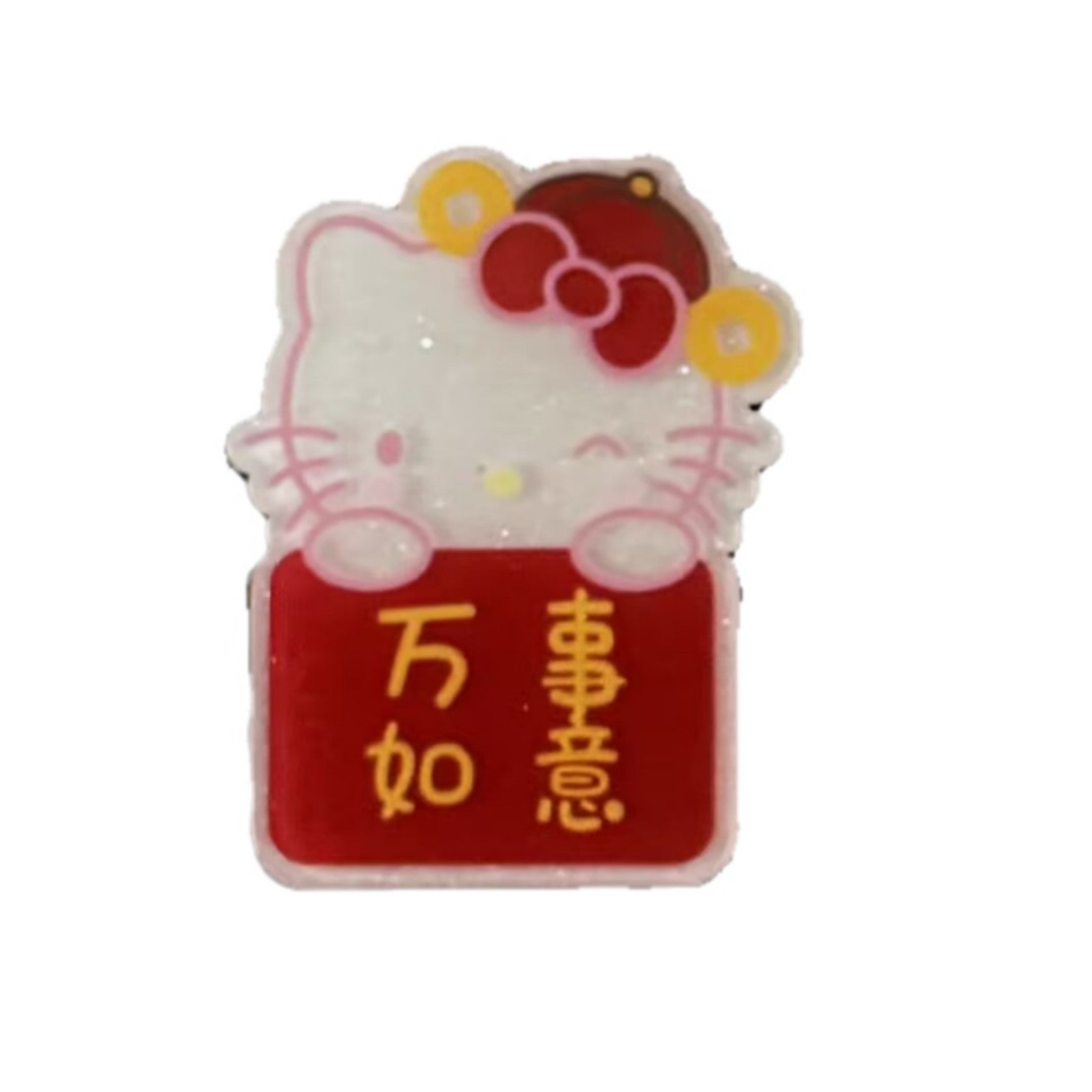 紅色文字髮夾－貓咪髮夾款細節3｜https://igowo.tw/