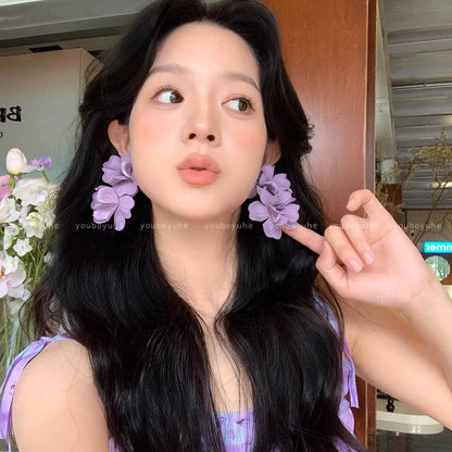 森系小清新花朵耳環