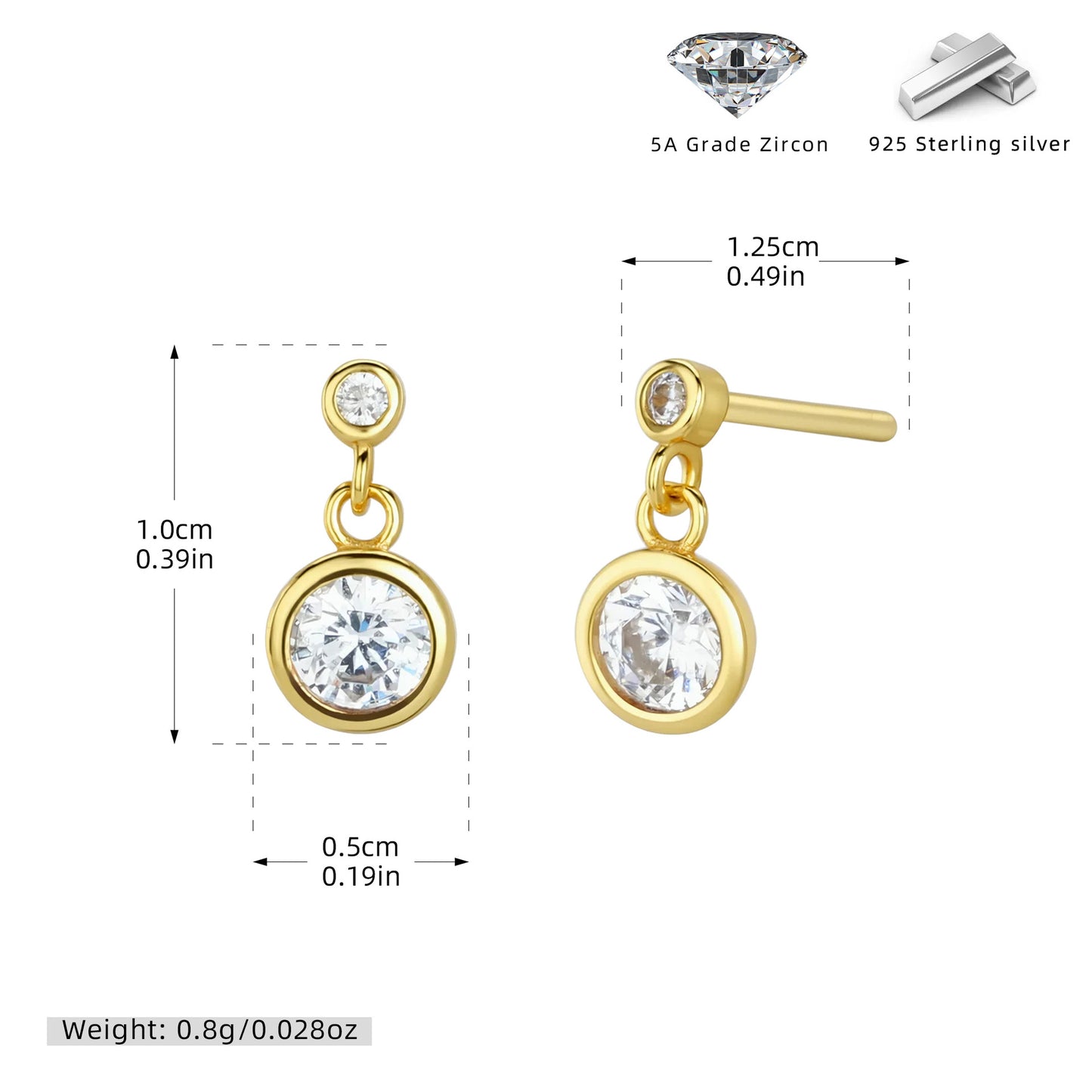 S925 耳釘極簡鑲鋯流蘇耳飾日韓法式風網紅氣質飾品