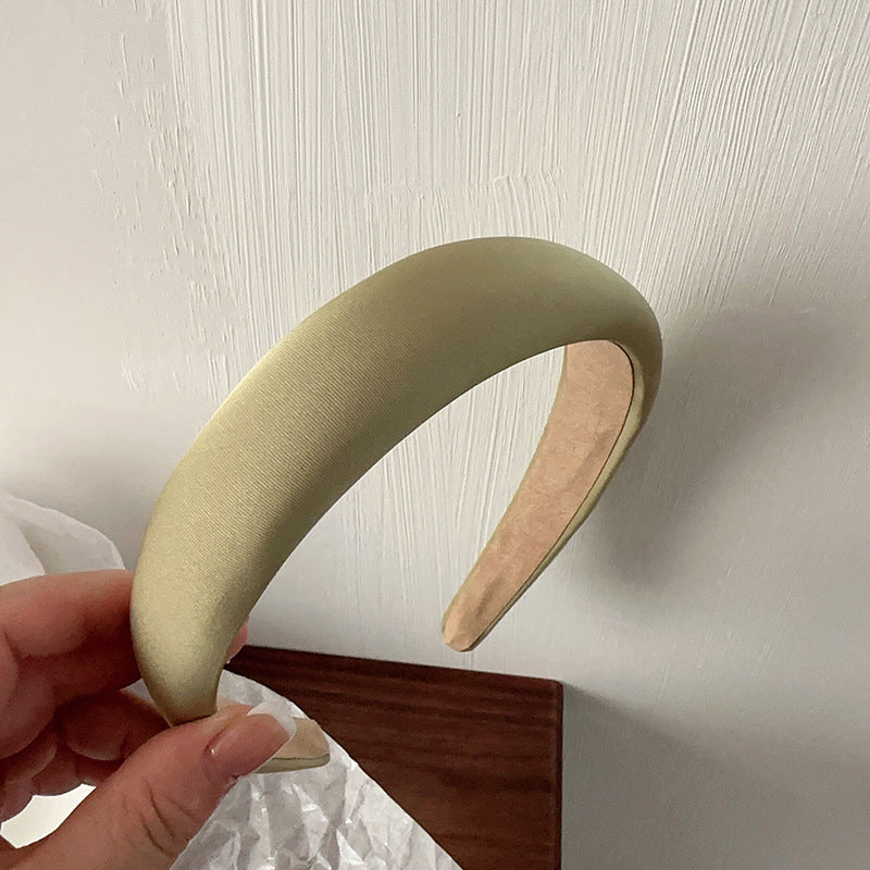 綠色布面格紋髮箍