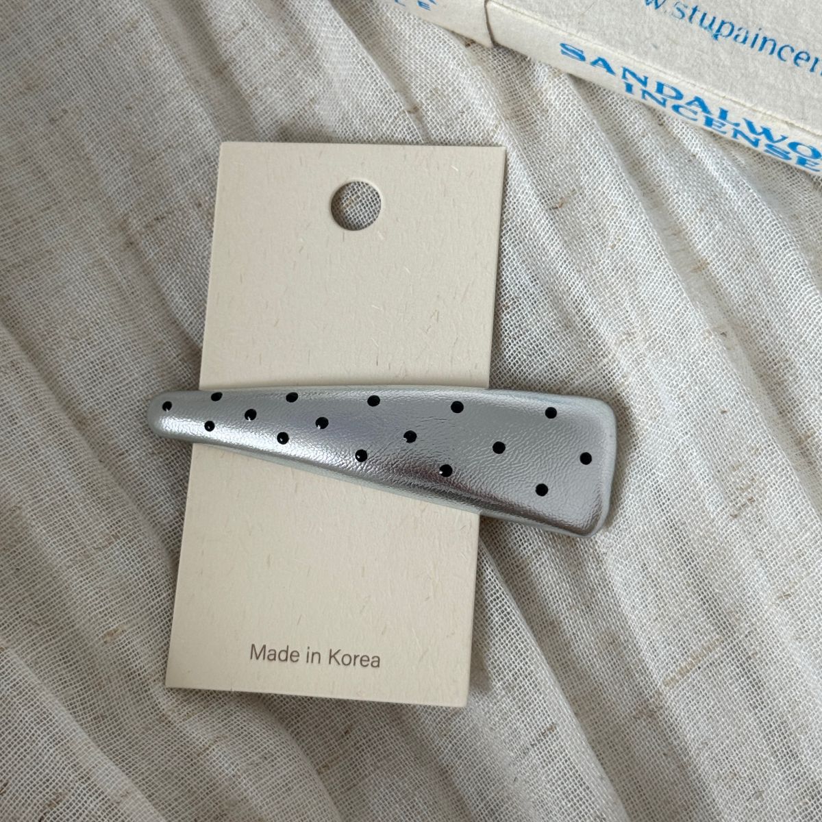 皮革波點簡約髮夾