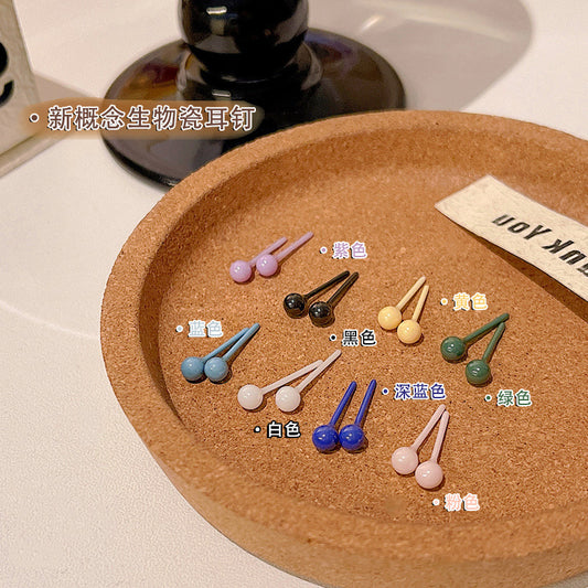 陶瓷簡約耳釘－商品主圖｜https://igowo.tw/