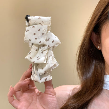 碎花蝴蝶結髮夾