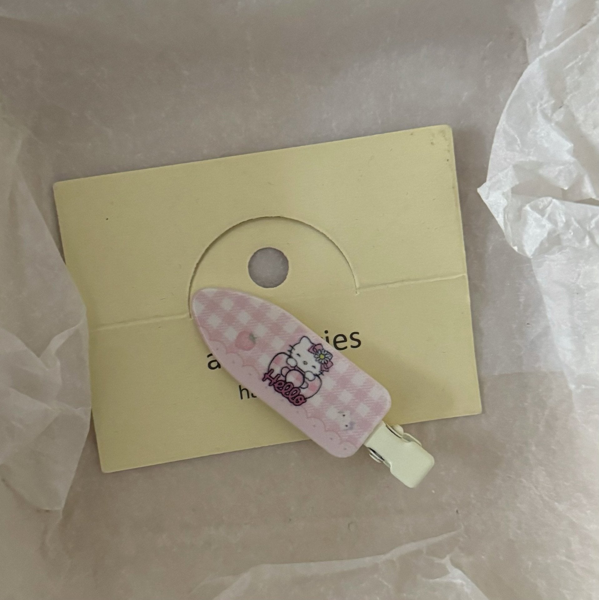 粉色貓咪髮夾－粉色點點髮夾款細節2｜https://igowo.tw/
