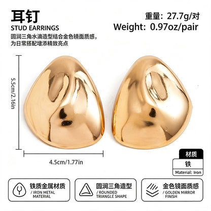 金屬水滴垂墜誇張耳釘