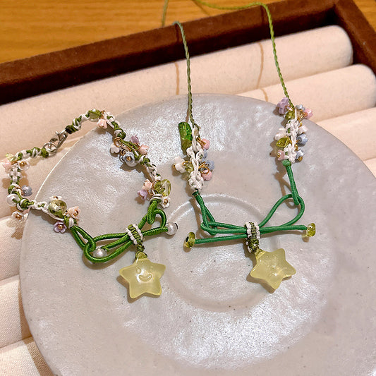 綠色星星編織項鍊套組－商品主圖｜https://igowo.tw/