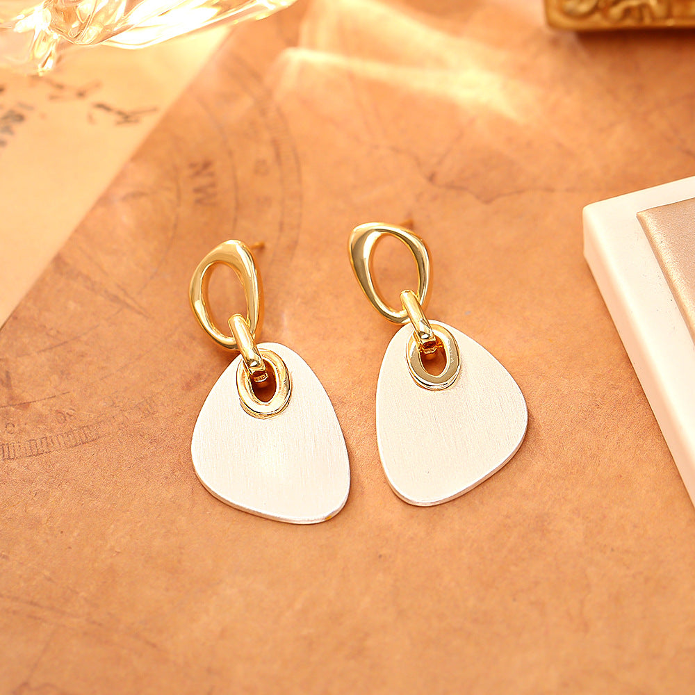 幾何拉絲簡約耳釘