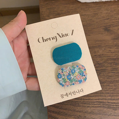 彩色橢圓髮夾－深藍色款細節｜https://igowo.tw/