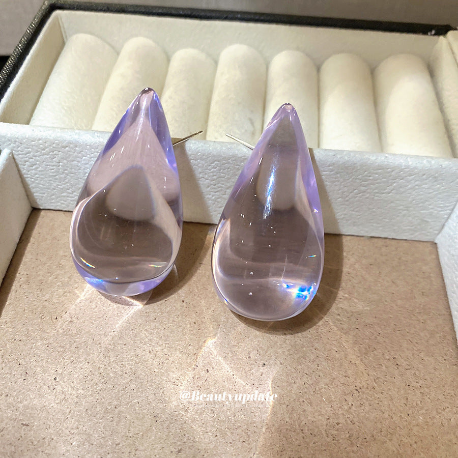 韓版簡約亞克力水滴耳釘個性氣質時尚小眾百搭耳環輕奢高級感耳飾
