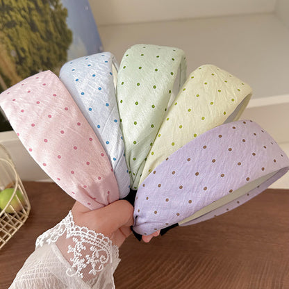 彩色波點寬版髮箍－商品主圖｜https://igowo.tw/
