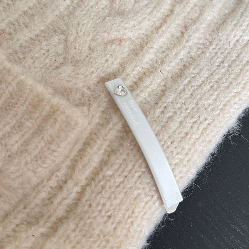鋯石愛心格紋髮夾