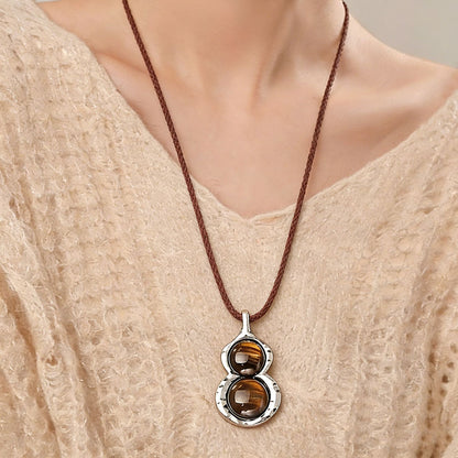 虎眼石葫蘆復古項鍊