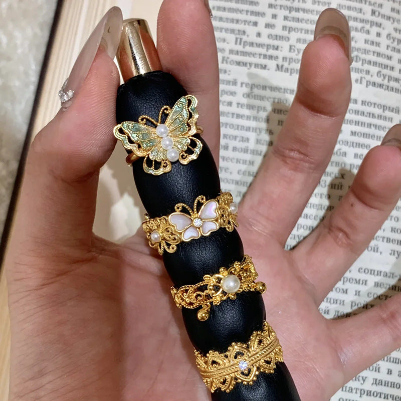 沙金蝴蝶戒指－細節特寫3｜https://igowo.tw/