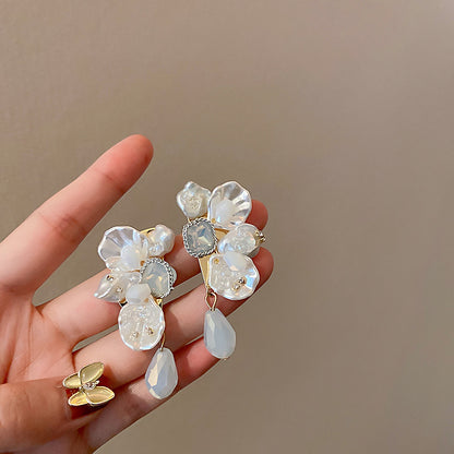 金色珍珠銀針電鍍耳環－細節特寫51｜https://igowo.tw/