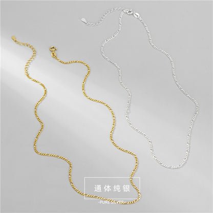 韓版S925純銀費羅列項鏈女熠熠閃光簡約基礎疊帶款鎖骨鏈廠家