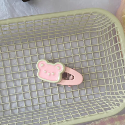 小熊橢圓髮夾