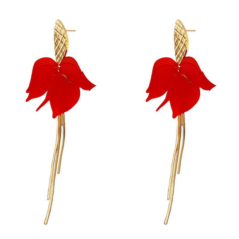 紅色簡約耳環－細節特寫111｜https://igowo.tw/