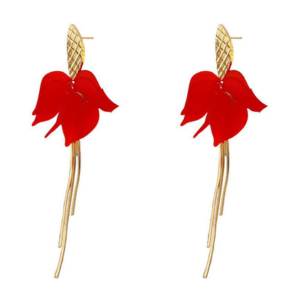 紅色簡約耳環－細節特寫111｜https://igowo.tw/