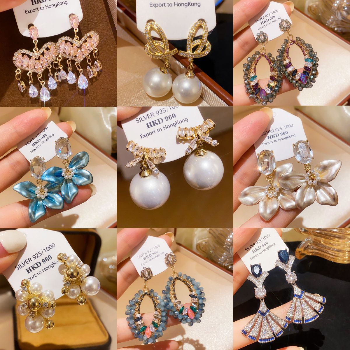 珍珠蝴蝶結復古耳環－商品主圖｜https://igowo.tw/