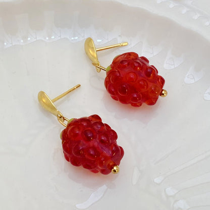 紅色水果項鍊耳環組