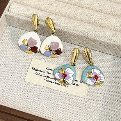 銀針花朵耳墜－商品主圖｜https://igowo.tw/
