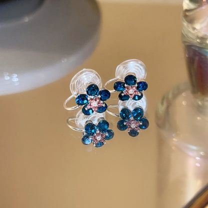 銀針小清新花朵蝴蝶樹脂耳釘小眾百搭耳環文藝氣質度假風耳飾配飾