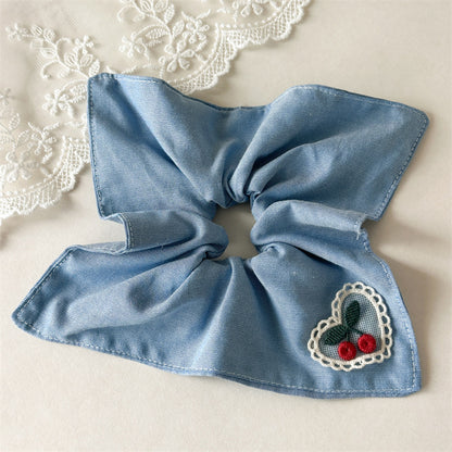 大腸圈三角形刺繡髮圈