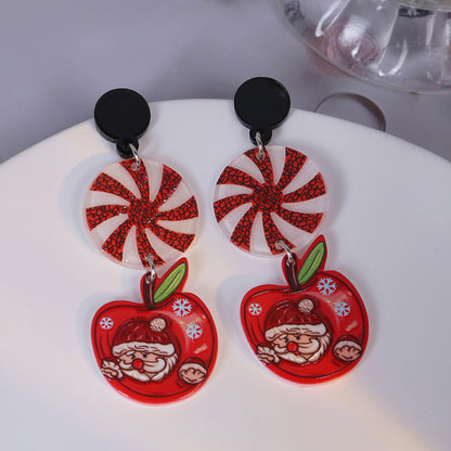 撞色壓克力樹葉耳環－3/紅色款細節｜https://igowo.tw/
