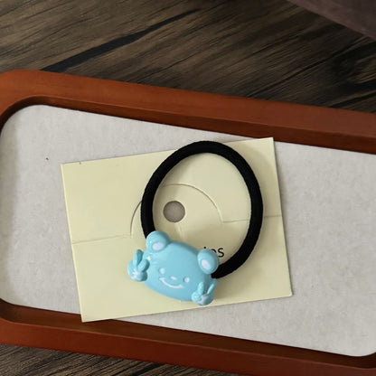黑色小熊簡約髮圈－綠色髮圈款細節1｜https://igowo.tw/