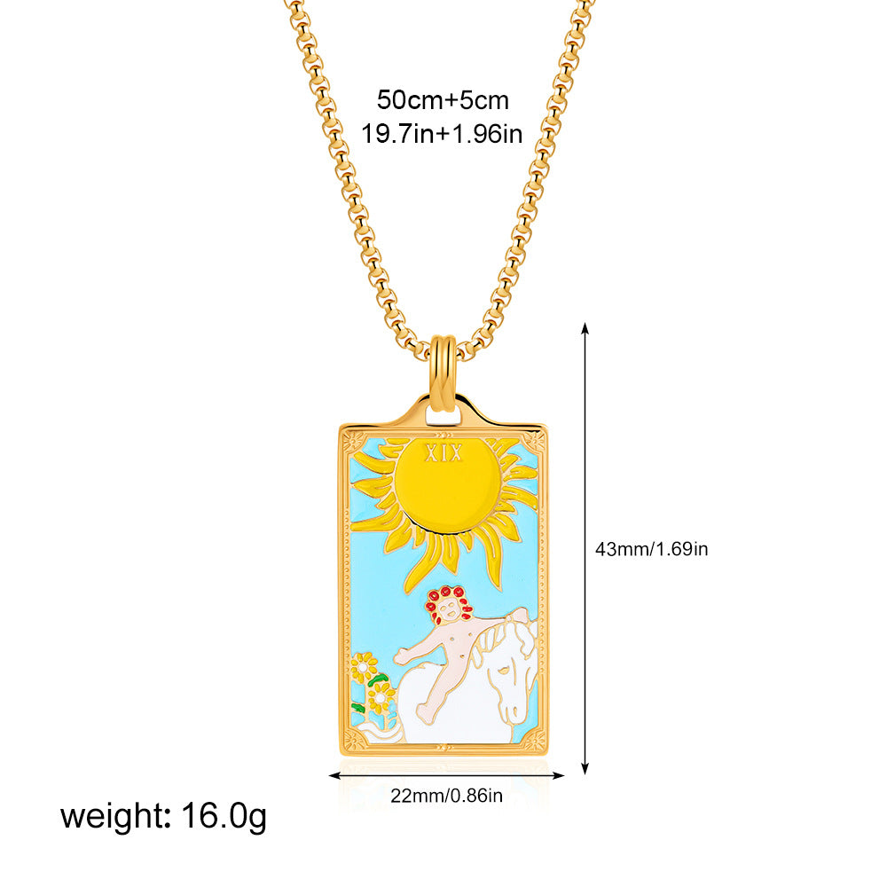 彩色星星方形墜飾項鍊－細節特寫8｜https://igowo.tw/