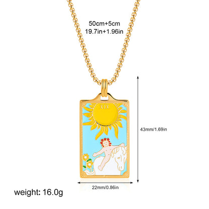 彩色星星方形墜飾項鍊－細節特寫8｜https://igowo.tw/