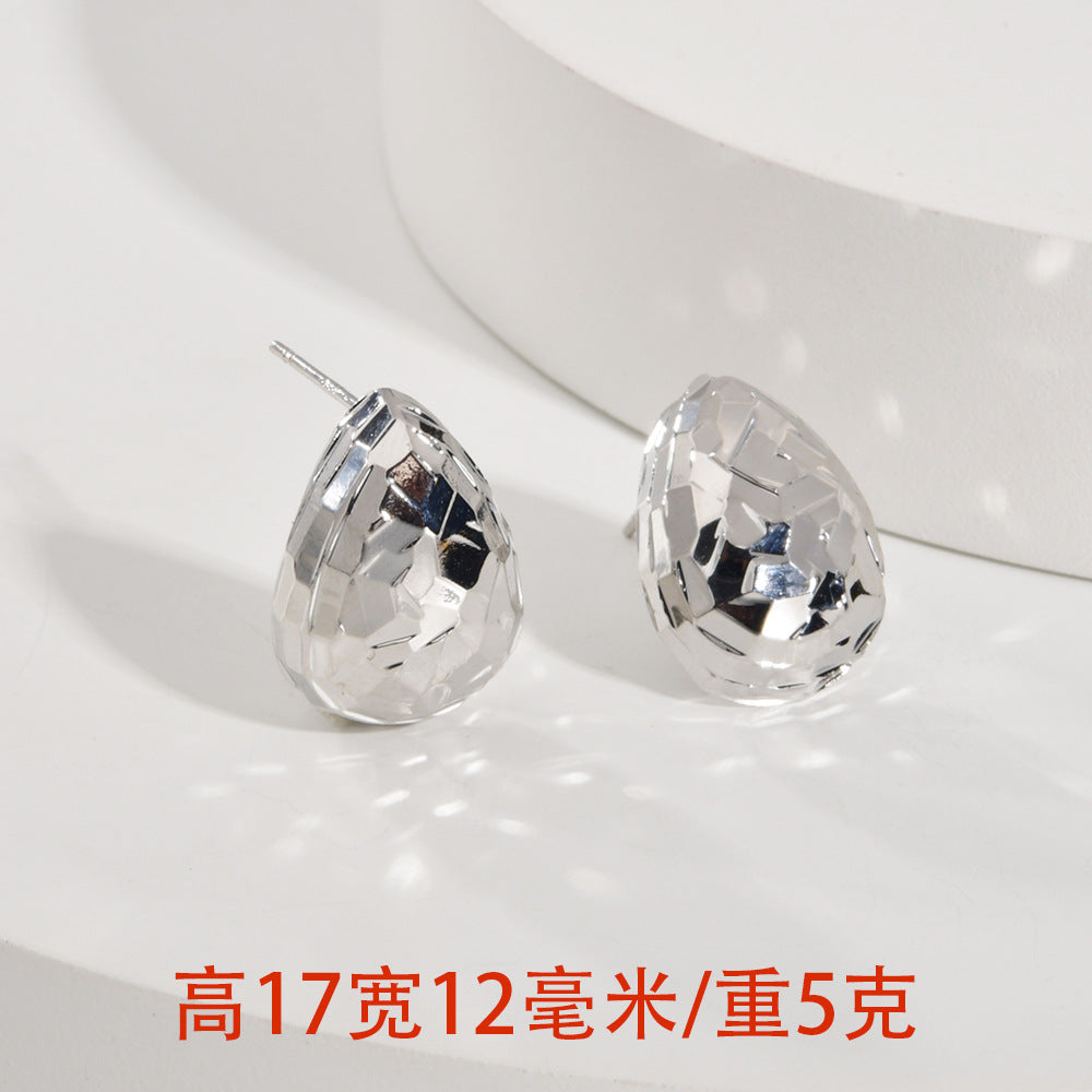 金色鋯石水滴簡約耳釘