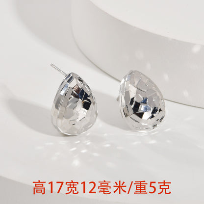 金色鋯石水滴簡約耳釘