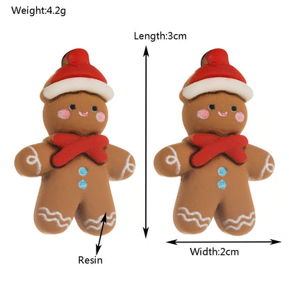 S925卡通幾何耳環－姜餅人款實拍｜https://igowo.tw/