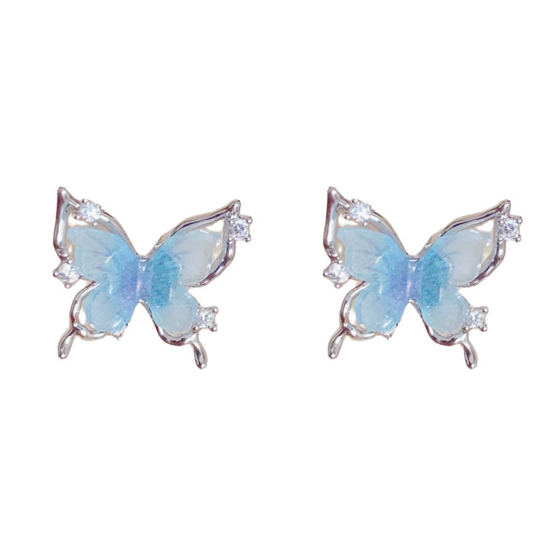 漸層蝴蝶簡約耳釘