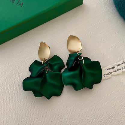 鋯石花朵流蘇垂墜耳釘