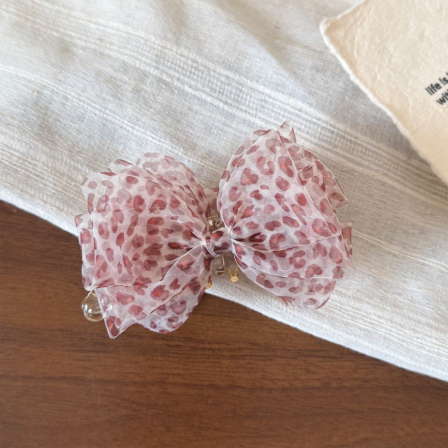 網紗豹紋髮夾