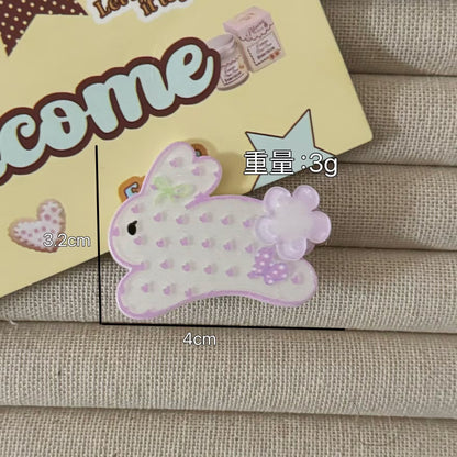 繽紛壓克力兔子髮夾