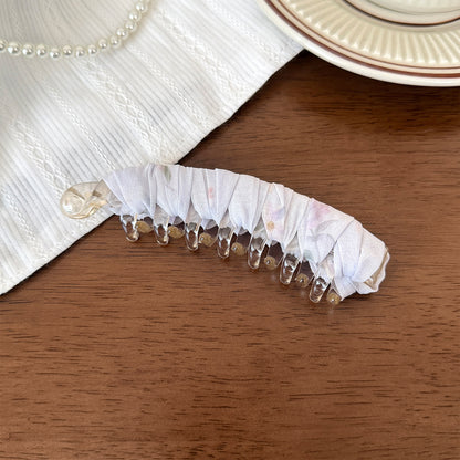 網紗碎花纏繞髮夾