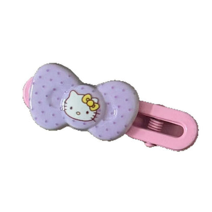 粉色貓咪領結髮夾－紫色領結髮夾款細節3｜https://igowo.tw/