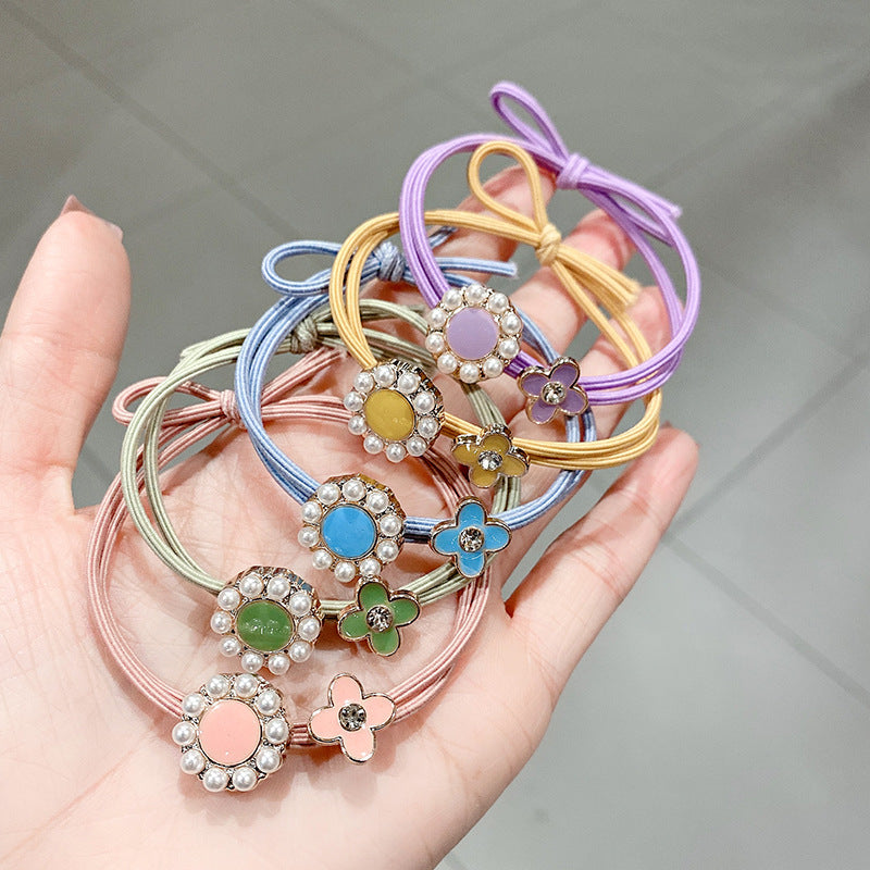 繽紛珍珠雛菊髮圈－商品主圖｜https://igowo.tw/