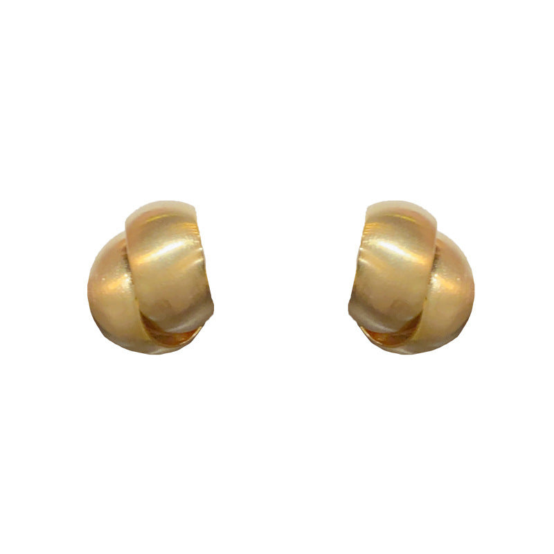 金屬圓形拉絲簡約耳釘
