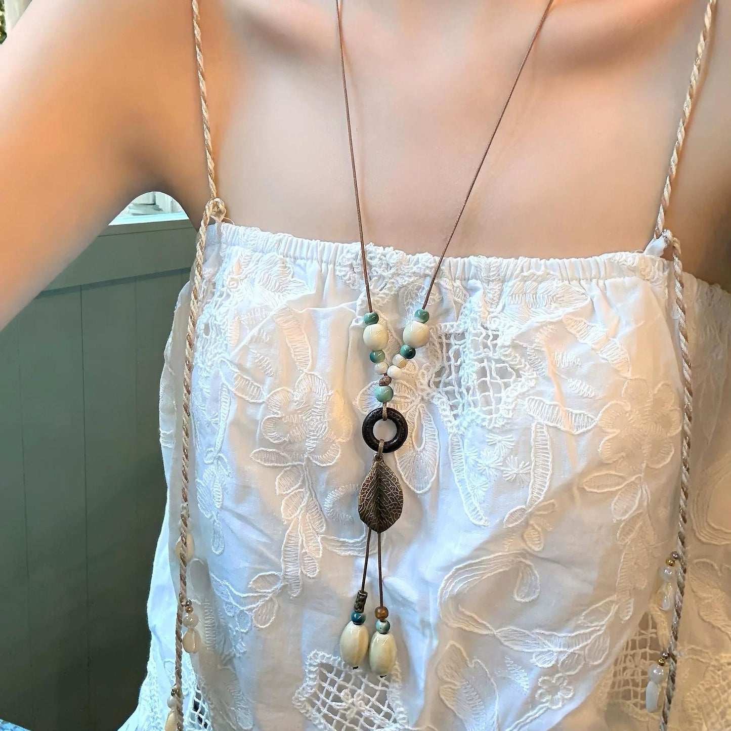 鋯石鈦鋼水滴墜飾項鍊－細節特寫55｜https://igowo.tw/