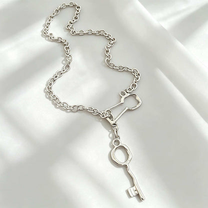 金屬鏈條雙層簡約項鍊