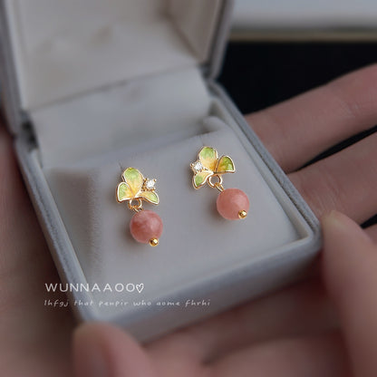 琺瑯鋯石花朵微鑲耳環－商品主圖｜https://igowo.tw/