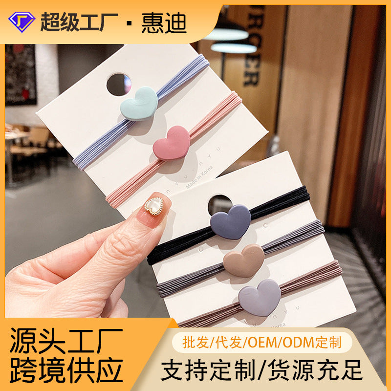 彈力繩愛心簡約髮圈－商品主圖｜https://igowo.tw/