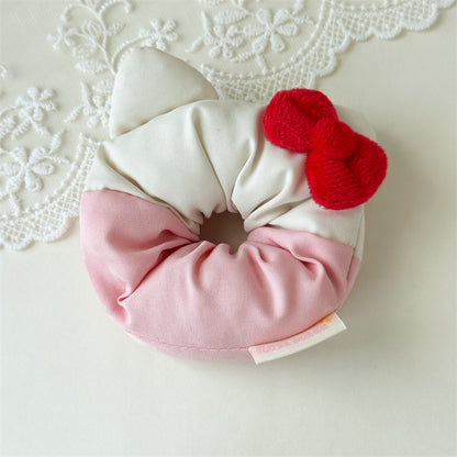 撞色大腸圈蝴蝶結髮圈