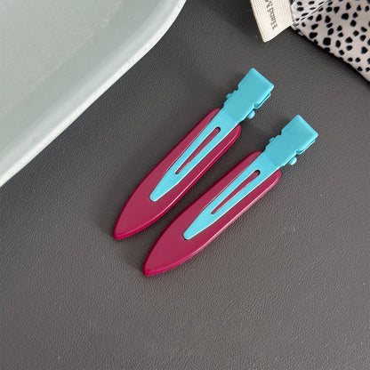 撞色醋酸板材髮夾－玫紅A款（單個）款細節｜https://igowo.tw/