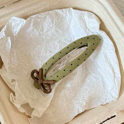 波點橢圓簡約髮夾